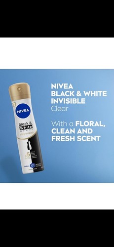 6 X Nivea Black & White Invisible Silky Smooth Anti-Perspirant 72H 6 X 150ml - Picture 7 of 7