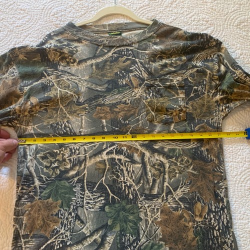 Cabelas Seclusion 3D Camouflage CAMO LS Pocket Hunting Cotton T shirt - Picture 7 of 10