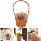 Woven Floral Basket Picnic Basket Rustic Flower Basket with Handle Woven Basket