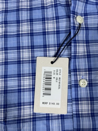 Peter Millar Hemd Herren M Crown Reed Baumwollmischung Sport blau kariert Stretch Neu mit Etikett - Bild 5 von 9