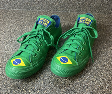 Converse All Star Low Top Womens Size 8 Green Canvas Sneaker Lace Up Skate Shoes