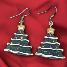 Earrings Christmas Xmas Tree Holiday Dangle Costume Jewelry Holidays