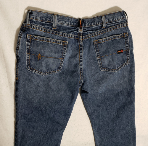 Ariat Work M4 Low Rise Boot Jeans Mens 38X30 Blue Denim Workwear FR Resistant - Picture 11 of 14