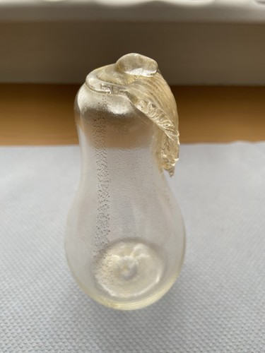Hollow Clear Glass Pear Ornament With Gold Leaf Effect - Picture 3 of 8