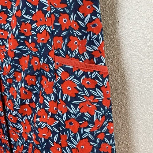Mata Traders Womens Floral Sleeveless Button Front Dress Medium Cotton Red Blue - Picture 6 of 10