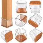 Chair Leg Floor Protectors Square, Silicone Chair Leg Protectors for Hardwood...