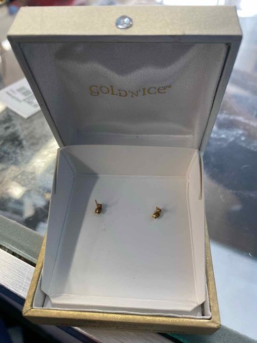 Gold n Ice Swarovski 14K Gold Stud Earrings - Picture 5 of 5