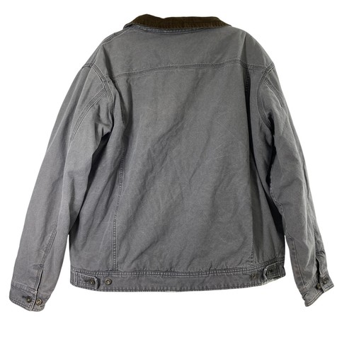 Woolrich Canvas Jacket Mens XXL Gray Barn Chore Coat Sherpa Lined Work Coat - Picture 2 of 15