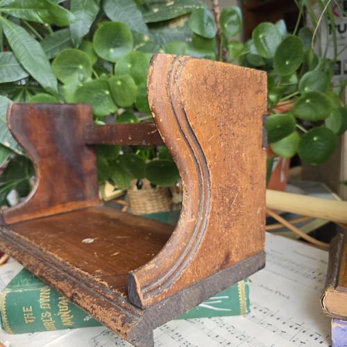 Vintage Antique Wooden Book Trough Stand Shelf Wall Hung Rustic Old World Cottag - Picture 21 of 24