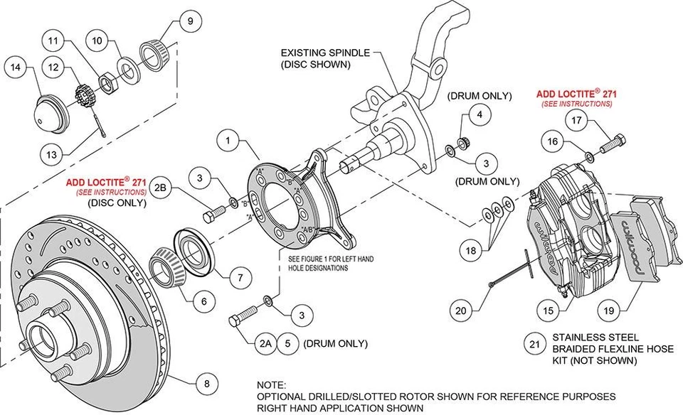 Front Axle Disc Brake Kit for 1970 Mercury Cougar - Image 3 of 4