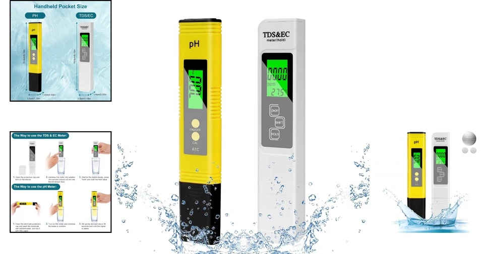 4-in-1 Wasserqualitätstester pH TDS EC Messgerät digital LCD - Bild 2 von 4