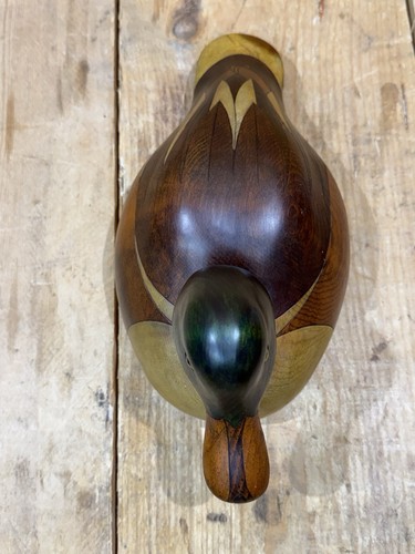 Señuelo de madera de pato/aves acuáticas talladas a mano 1983 por John Jeffrey Barto Broadbill Drake - Imagen 8 de 10
