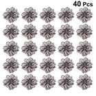 40 Pcs Mini Artificial Flowers Fabric Color Ornament Fake Ribbon