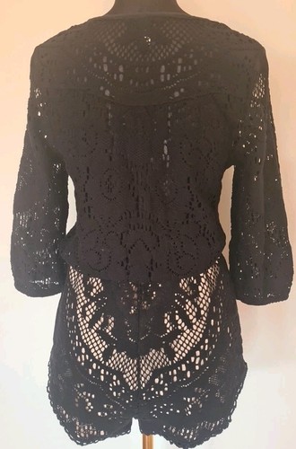 Spell & The Gypsy Fleetwood Black Crochet Romper Playsuit M - Picture 10 of 22
