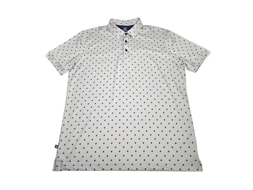 Mizzen + Main Polka Dot Polo Shirt Men's Large Trim Fit Gray Stretch Performance - Picture 3 of 10