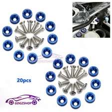 20pcs Blue M6 Fender Bumper Washer Bolt Engine Bay Dress Up Kit Aluminum
