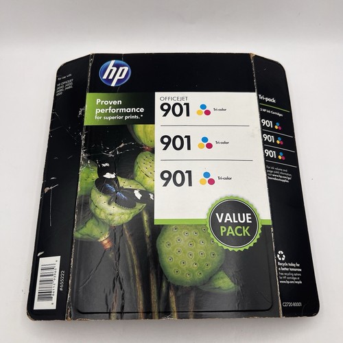 HP 901 Tri-Color Ink Cartridge 3 pack New Sealed Expired Date 2016 - Picture 1 of 7