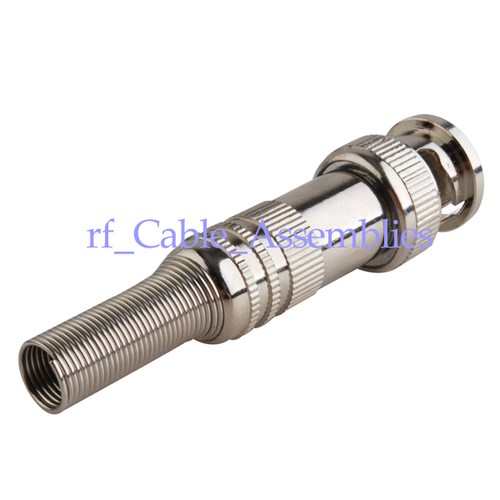 5x BNC DVR CCTV Camera Plug male RF Connector for Coaxial Cable, 5.9cm in length - Picture 3 of 3