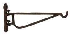 Cast Iron Scroll Wall Bracket LANTERN PLANT Hanger Swivel Hook Rustic brown 9.3"