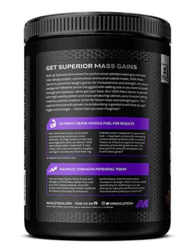 New Two (2) x MuscleTech 100% Mass Gainer Chocolate Fudge Brownie Protein Powder - Picture 5 of 7