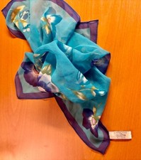 ELAINE GOLD FOR COLLECTION XIIX FLORAL SILK SQUARE SCARF 22  