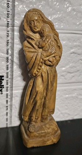 2 Holzschnitzereien Madonna Maria mit Jesuskind & Josef. - Kostenloser UK Versand - Bild 4 von 14