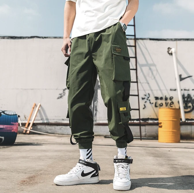 Pantalon cargo homme double bandes