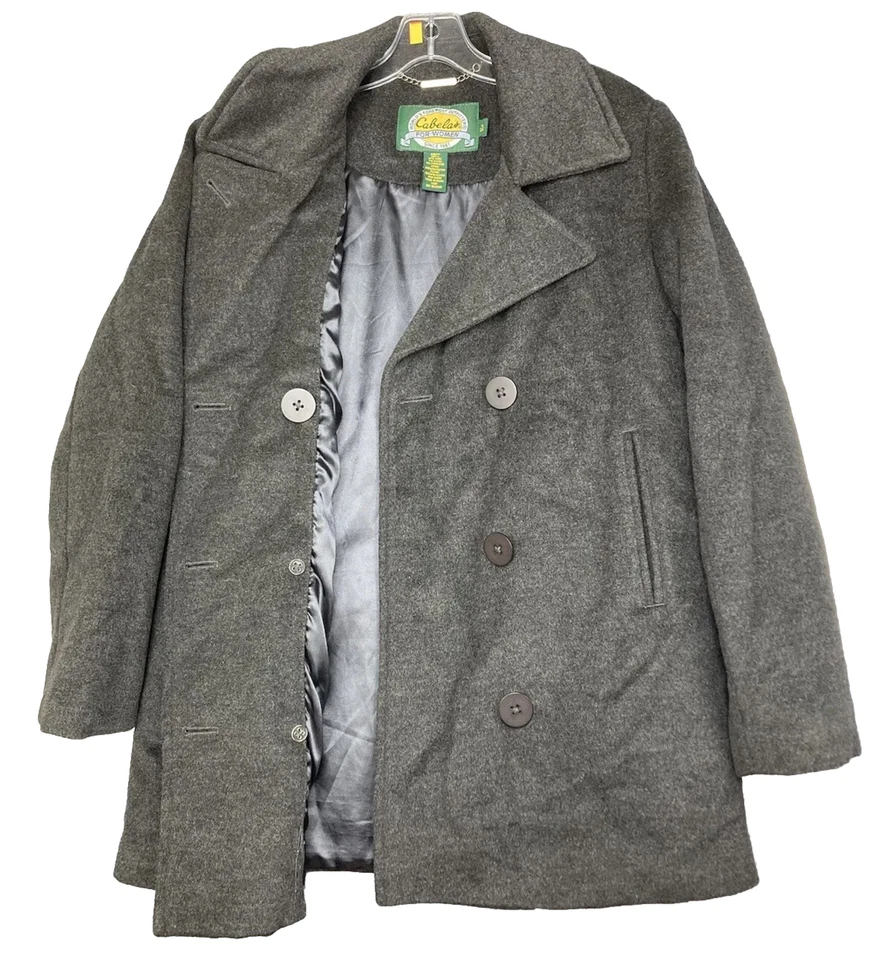 Cabelas Women's Pea Coat Jacket Wool Cashmere Blend Gray Sz Med Reg - Image 3 of 4