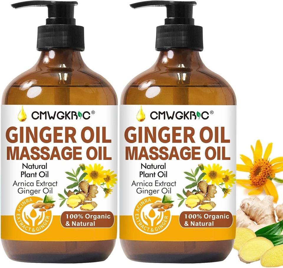 Rejuvenating Ginger Massage Oil Duo 2 Pack with Natural Oils for Body