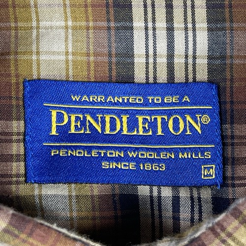 Pendleton Shirt Mens Medium Brown Plaid Snap Frontier Gorpcore Cabin Camp Hike - Picture 4 of 13