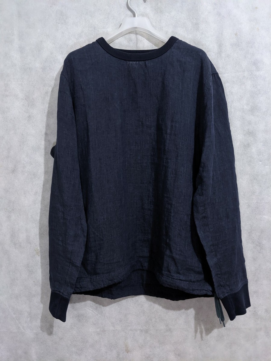 Our Legacy SS15 Navy Linen Jumper LS Crewneck Shirt 50 | eBay