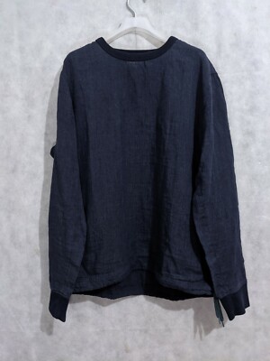 Our Legacy SS15 Navy Linen Jumper LS Crewneck Shirt 50
