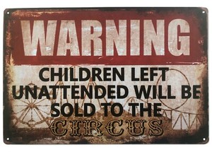 Sell Children Circus Funny Tin Sign Bar Cafe Diner Garage Pub Wall Decor Retro