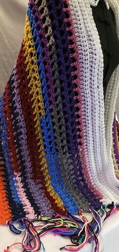 Woman’s Handmade Shawl With Fringe - Designed By Sonja Hood - Picture 3 of 4