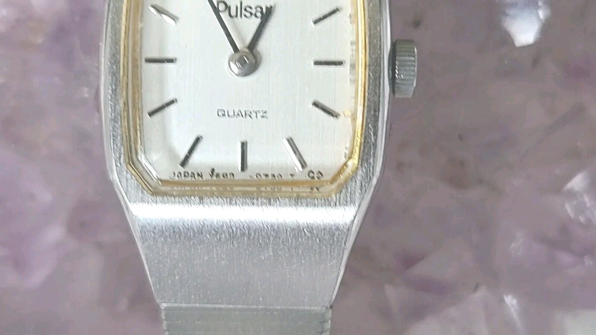 Vintage Pulsar Quartz Ladies Silver-Tone Y580-5389 