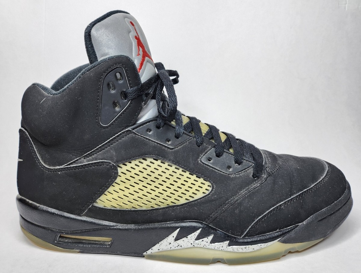 Size 10.5 Jordan 5 Retro Black Metallic (2016) Style 845035-003 2016 Air Jordan 5 Retro Black Metallic 845035-003  main image 3