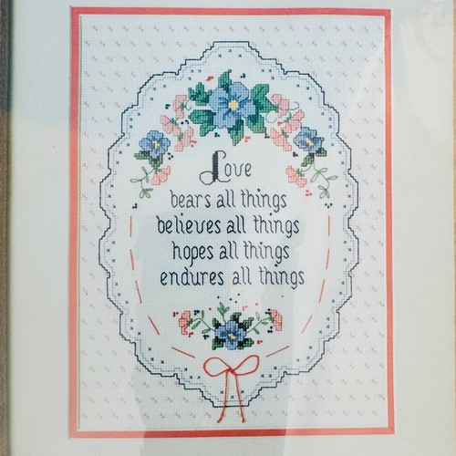 DIMENSIONS Love Endures 1984 9x12 Vintage Counted Cross Stitch Kit #3581 *NIP* - Picture 6 of 10