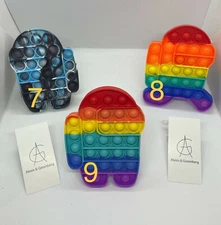 [3-PACK] Rainbow Push Pop To it Bubble It Sensory Fidget Toy Stress Relief toy