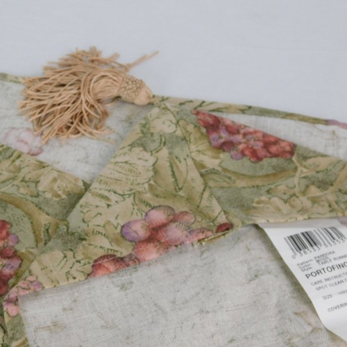 De colección Portofino 72” X 13” Borlas Corredor de Mesa Pandora Musgo Hojas Uvas EE. UU. - Imagen 9 de 9