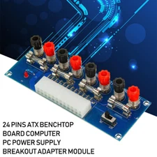 24 Pins ATX Benchtop Board Computer PC Power Supply Breakout Adapter Module US