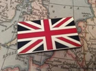 UNION JACK GB CAR BADGE FLAG WITH 3M S/A JAGUAR LAND ROVER TVR MG 1