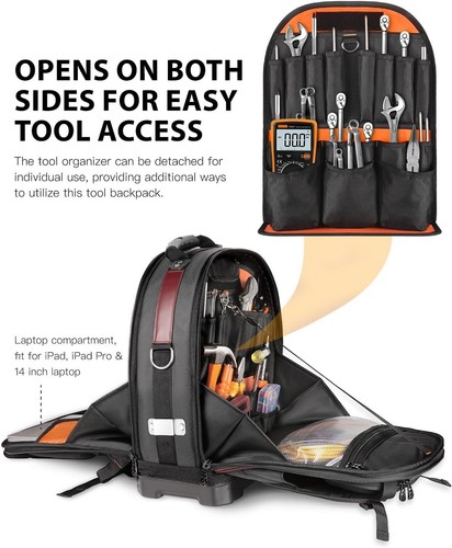 Rugged Construction Backpack with Laptop Compartment - Perfect for Professionals - Picture 4 of 11
