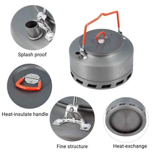 Bulin Camping Kettle 1.6L Heat Exchange Camp Tea Coffee Pot Lightweight Outdo... - Picture 3 of 7