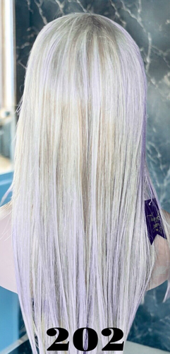 Lace Front Human Hair Wig 24" Light Blonde Highlights Dark Blonde Lowlights 202 - Picture 4 of 6