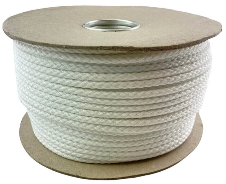 5mm 8 Plait Matt White Braided Polyester Rope x 100 Metre Reel Marine Boats