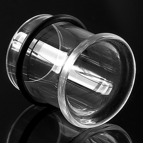 2PCS Clear Pyrex Glass Stretching Ear Gauges Tunnels Studs Piercing Body Jewelry - Picture 7 of 13
