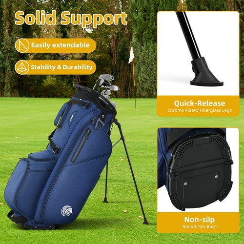 Shopsource 14 Way Lightweight Golf Stand Bag w Full Length Dividers Padded Strap - Picture 6 of 8