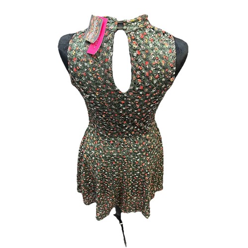 Xhilaration Dress Women’s XS Fit Flare Sleeveless Peephole Eyelet Floral - Picture 2 of 11