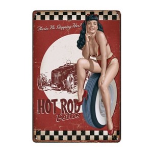 Metal-Tin-Sign-hot-rod-bettie-Decor-Bar-Pub-Home-Vintage-Retro-Poster