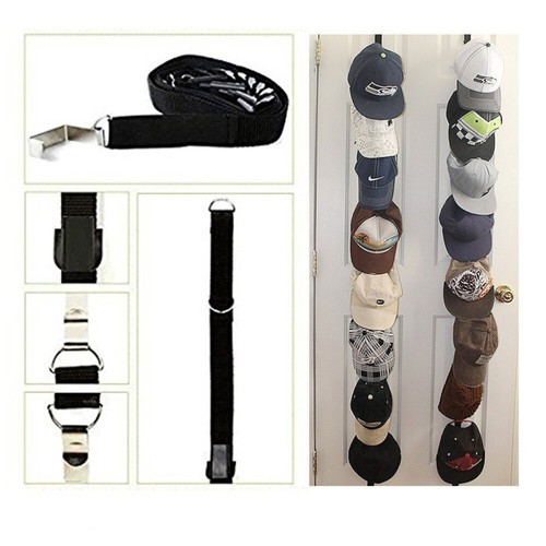 2 Stück Cap Organizer Traceless Nylon Belt Up Hängende Display Wandregal - Zdjęcie 4 z 7